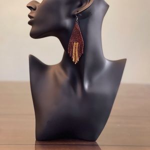 Hand made seed bead earrings.